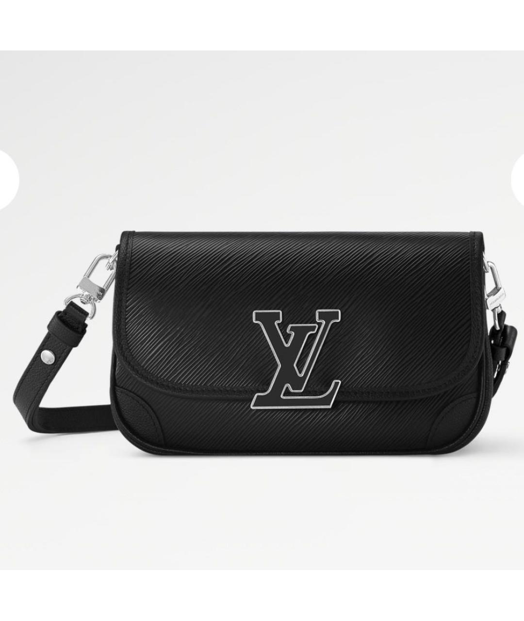 LOUIS VUITTON Черная кожаная сумка через плечо, фото 5