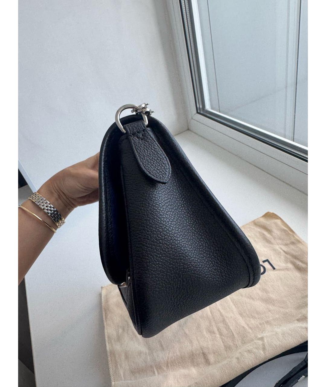 LOUIS VUITTON Черная кожаная сумка через плечо, фото 6