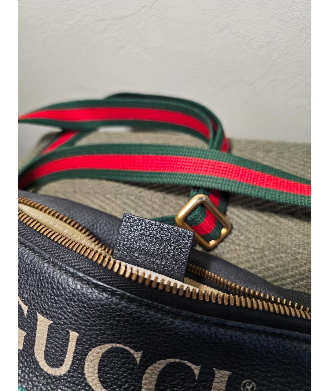 GUCCI Черная кожаная поясная сумка, фото 8