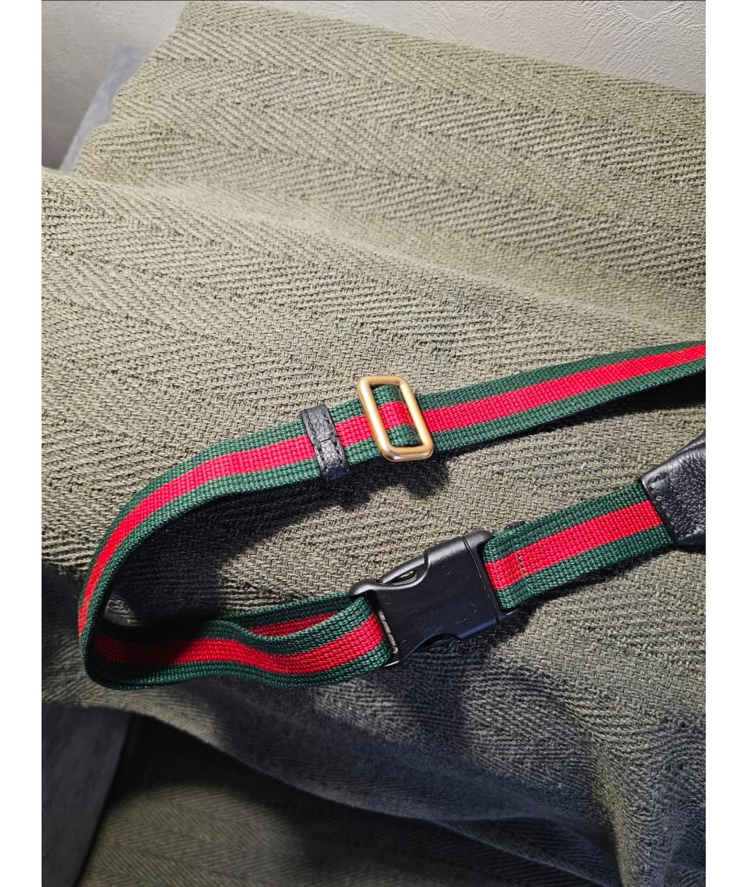 GUCCI Черная кожаная поясная сумка, фото 6