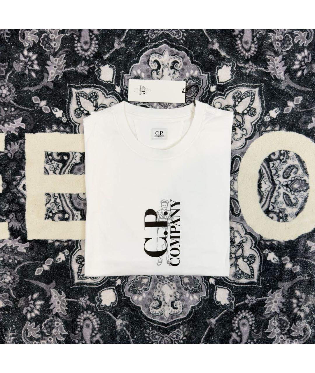 CP COMPANY Белая хлопковая футболка, фото 2