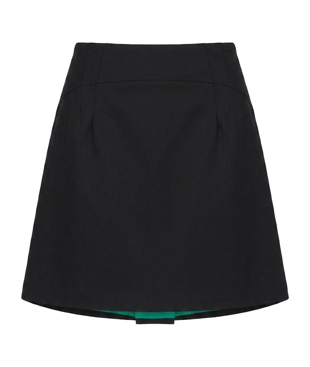 DOLCE&GABBANA Черная хлопковая юбка мини, фото 1