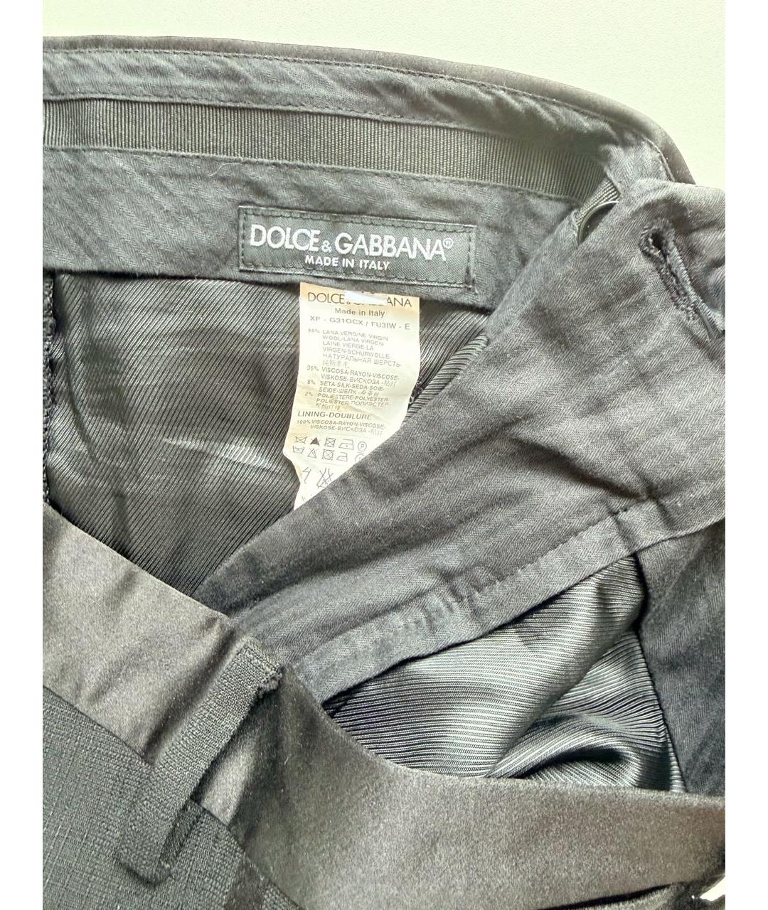 DOLCE&GABBANA Черные шерстяные классические брюки, фото 4