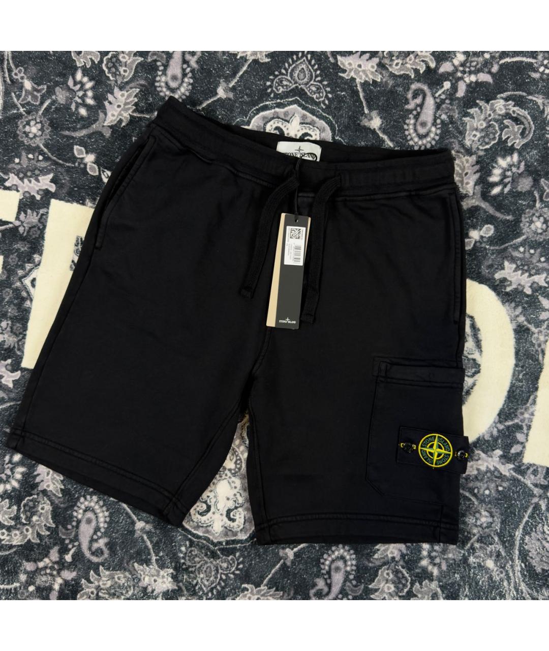 STONE ISLAND Черные шорты, фото 2