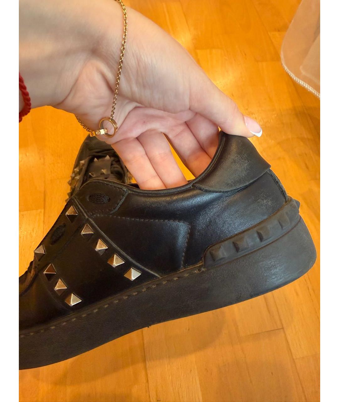 VALENTINO Черные кожаные кеды, фото 6