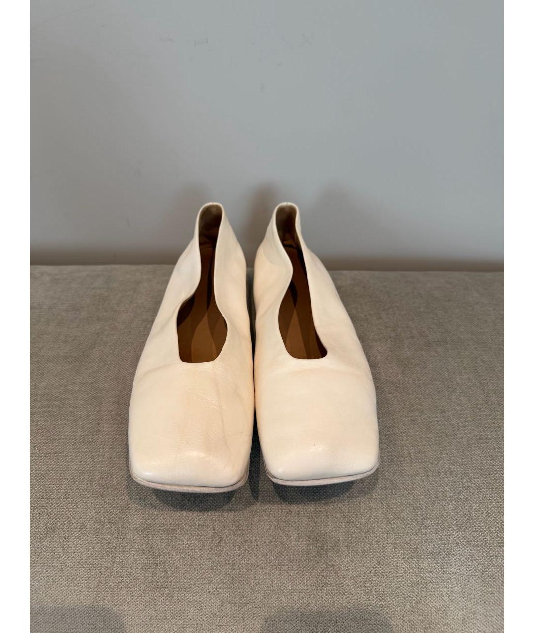 MARSELL Белые кожаные балетки, фото 2