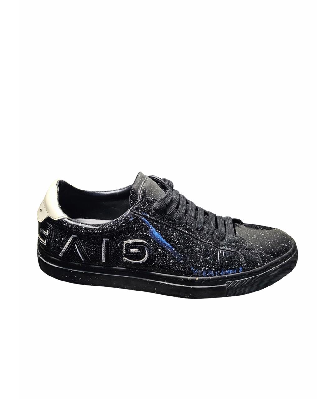 GIVENCHY Черные низкие кроссовки / кеды из лакированной кожи, фото 1