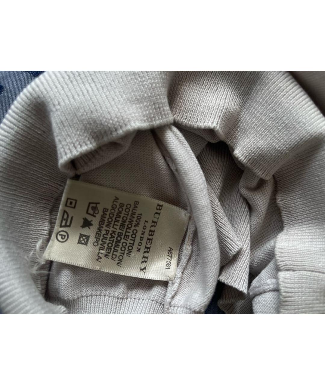 BURBERRY Бежевая хлопковая футболка, фото 7