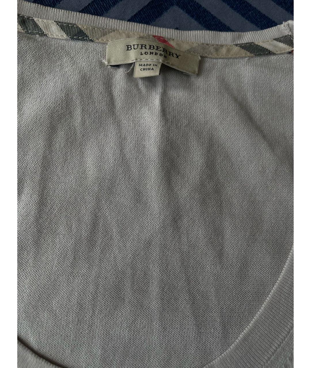 BURBERRY Бежевая хлопковая футболка, фото 3