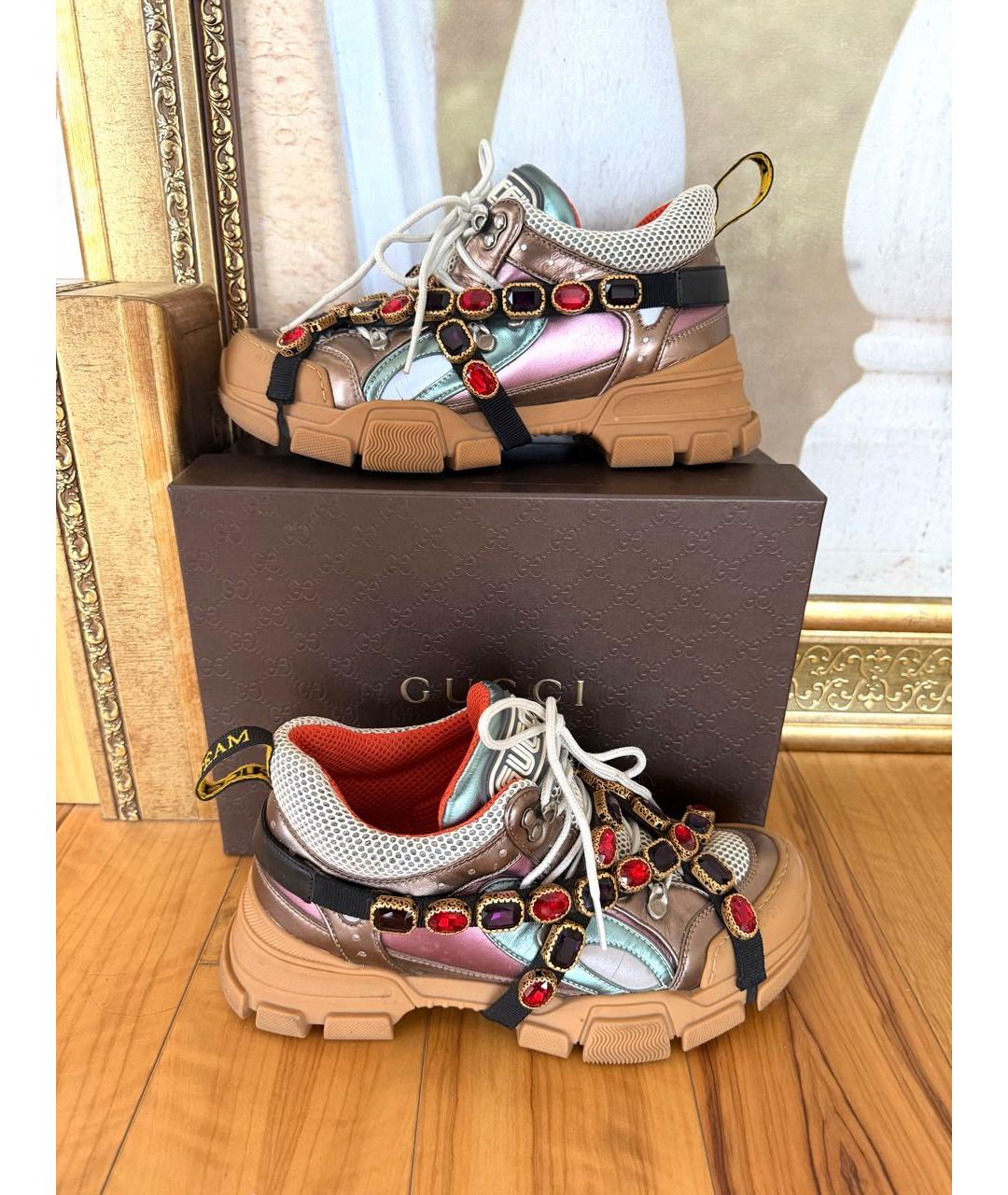 GUCCI Бежевые кроссовки, фото 6