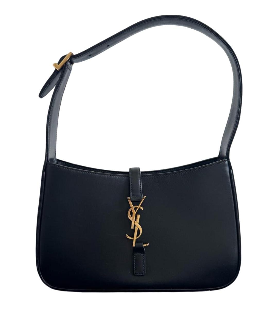 SAINT LAURENT Черная кожаная сумка с короткими ручками, фото 1
