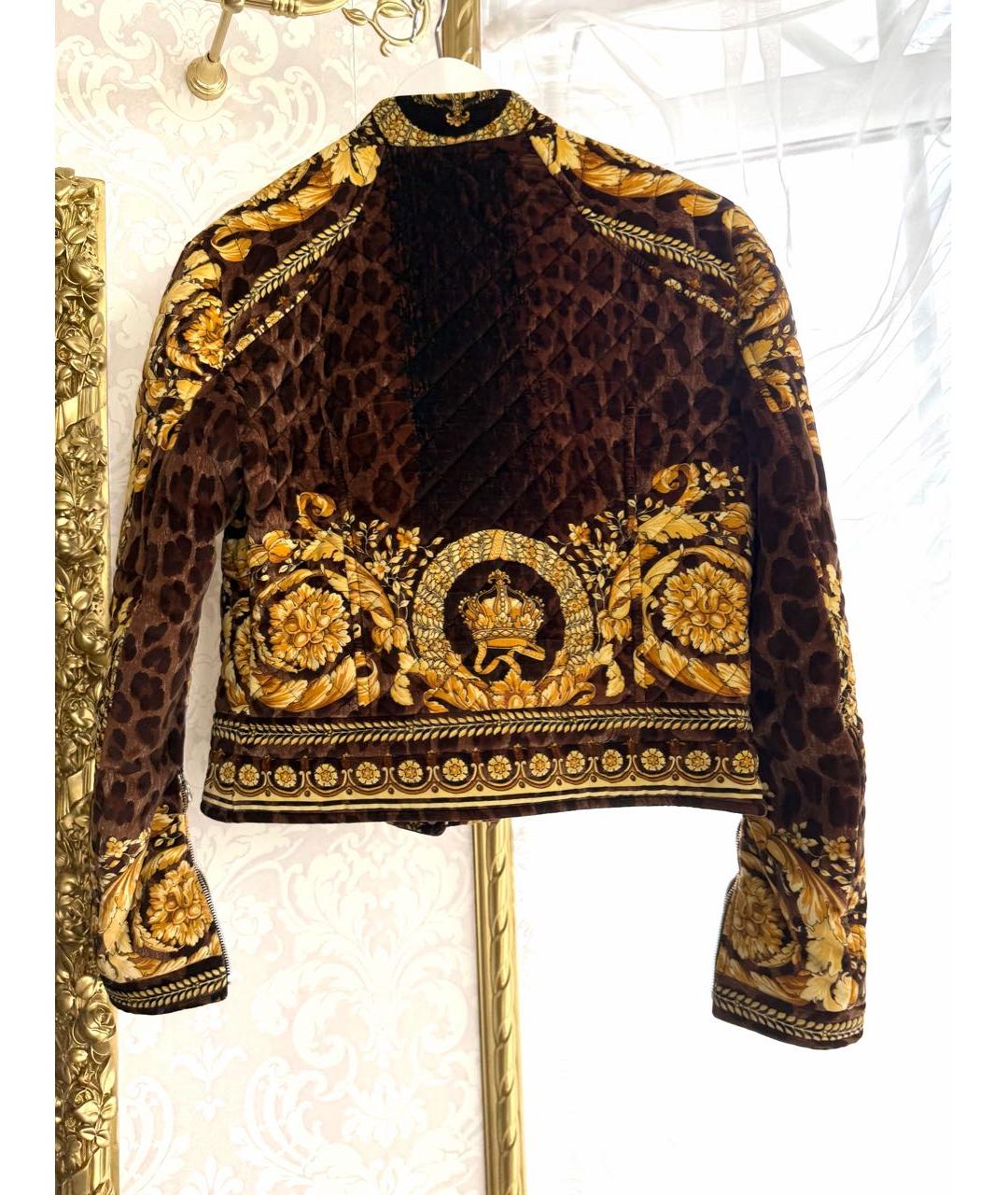 VERSACE Коричневая бархатная куртка, фото 3