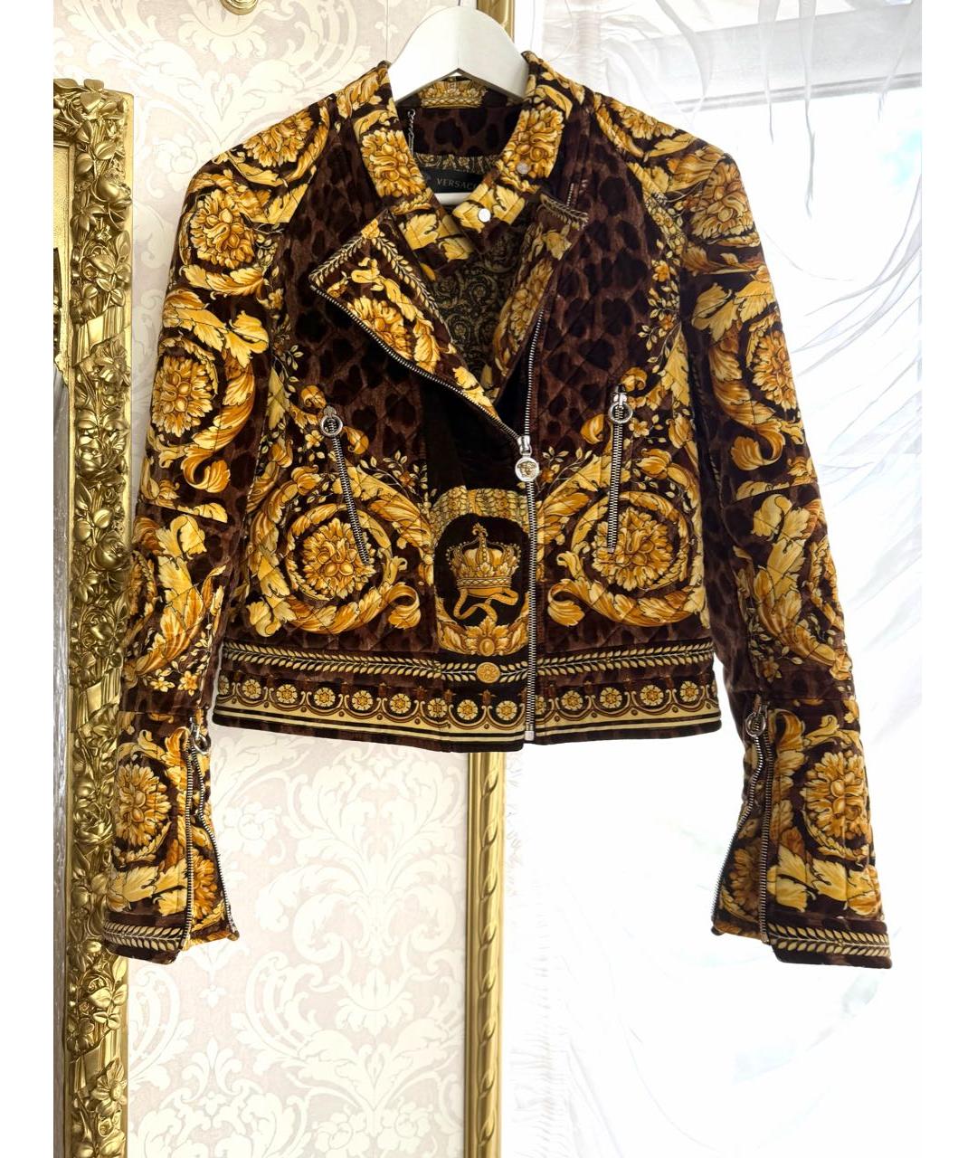 VERSACE Коричневая бархатная куртка, фото 4
