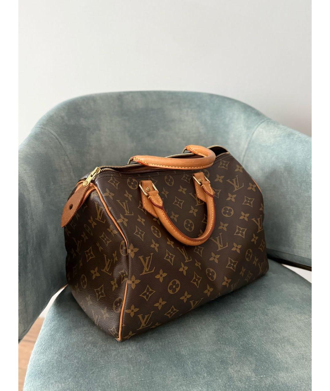 LOUIS VUITTON Коричневая сумка с короткими ручками, фото 6