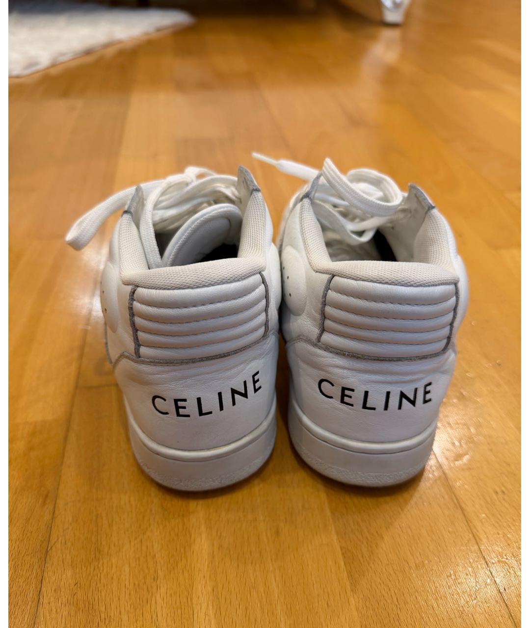 CELINE Белые кожаные кеды, фото 4