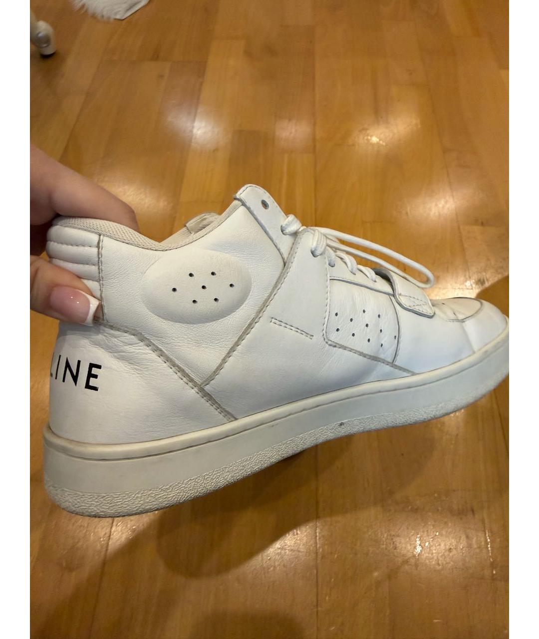 CELINE Белые кожаные кеды, фото 5