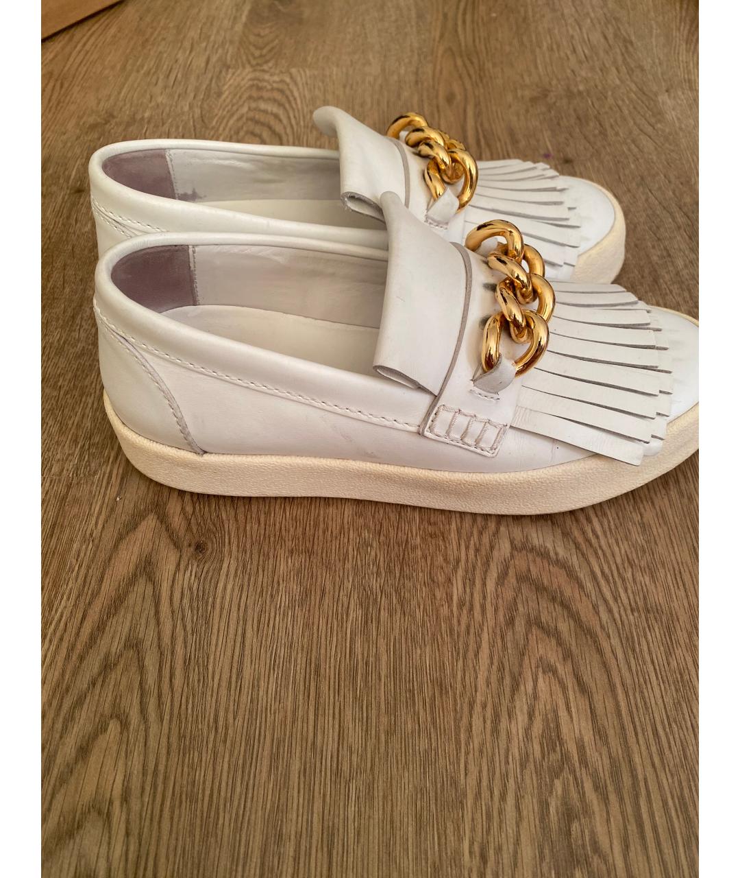 GIUSEPPE ZANOTTI DESIGN Белые кожаные лоферы, фото 5