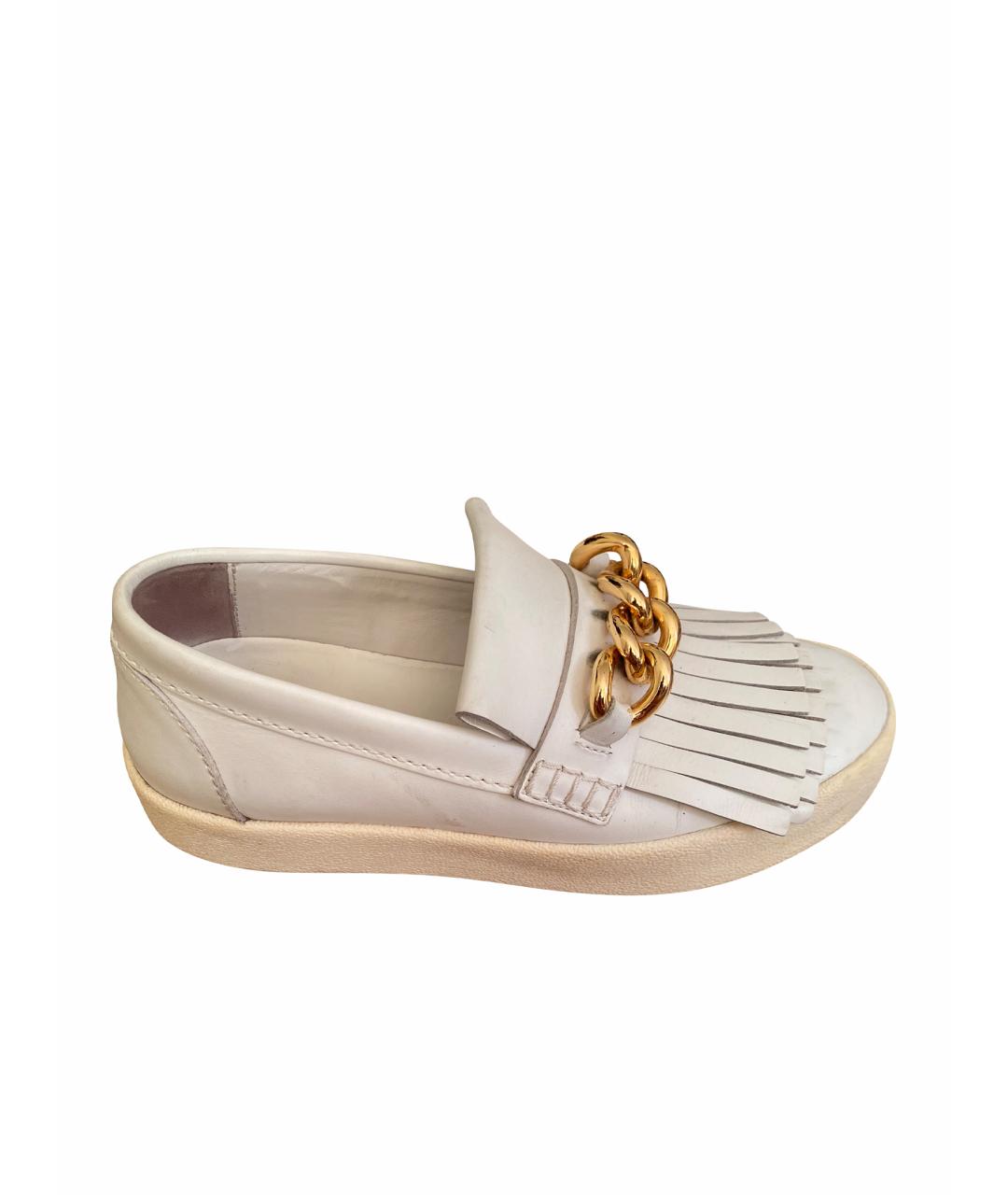 GIUSEPPE ZANOTTI DESIGN Белые кожаные лоферы, фото 1