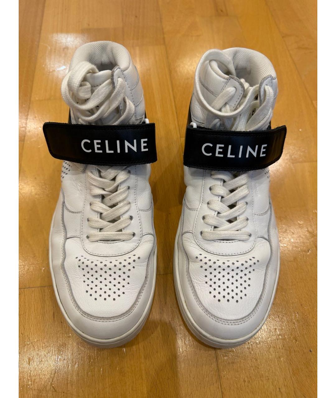 CELINE Белые кожаные кроссовки, фото 2