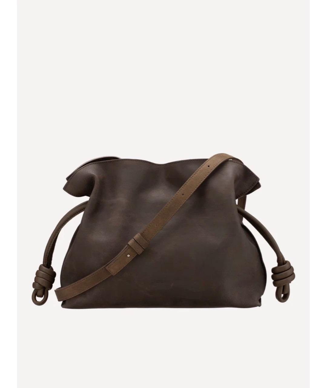 LOEWE Коричневая кожаная сумка через плечо, фото 9