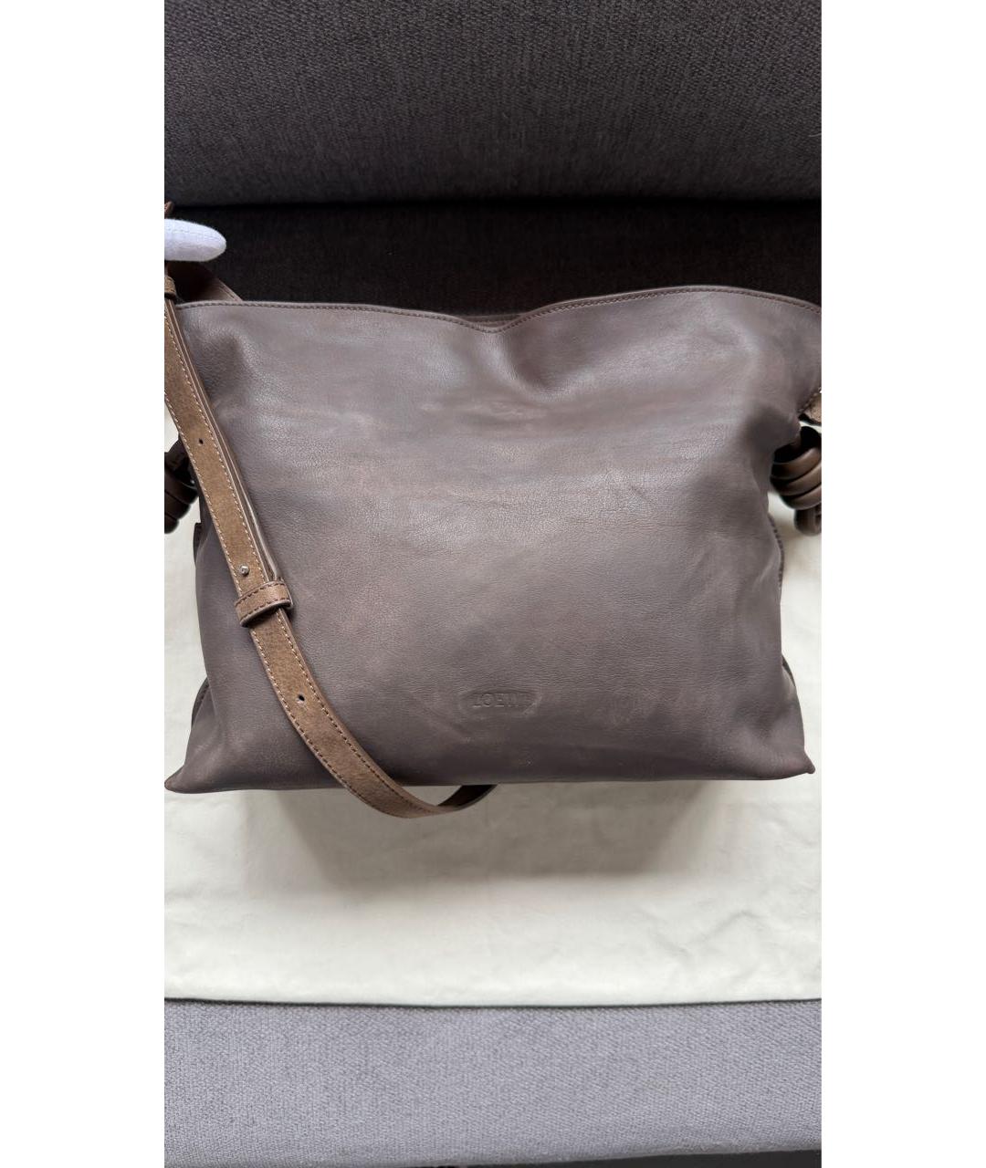 LOEWE Коричневая кожаная сумка через плечо, фото 2