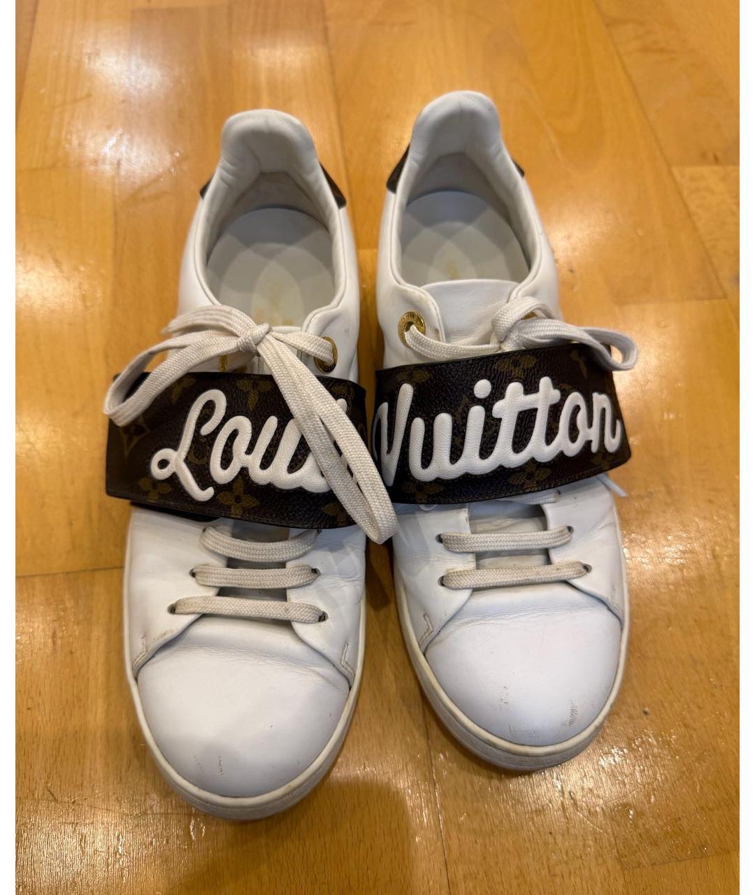 LOUIS VUITTON Белые кожаные кеды, фото 2