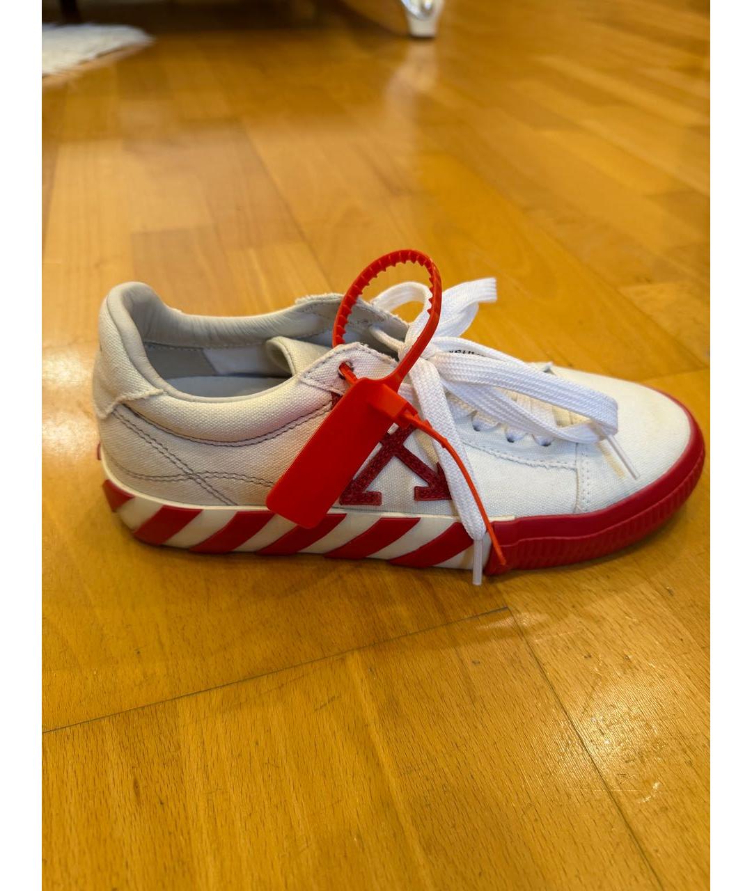 OFF-WHITE Белые текстильные кеды, фото 7