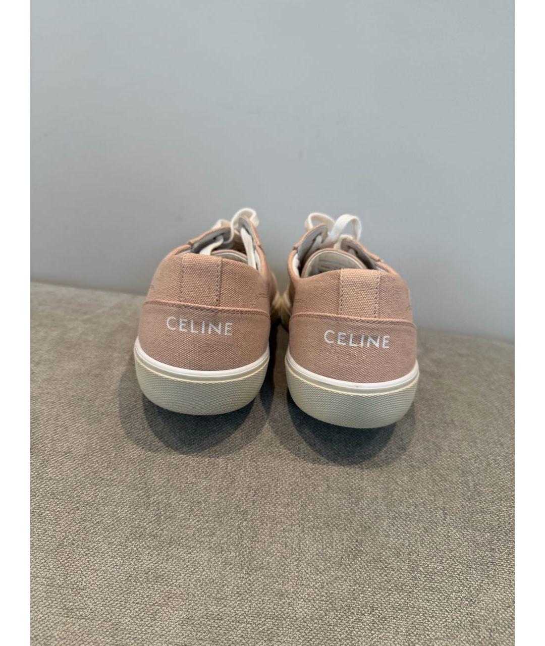 CELINE Розовые текстильные кеды, фото 4