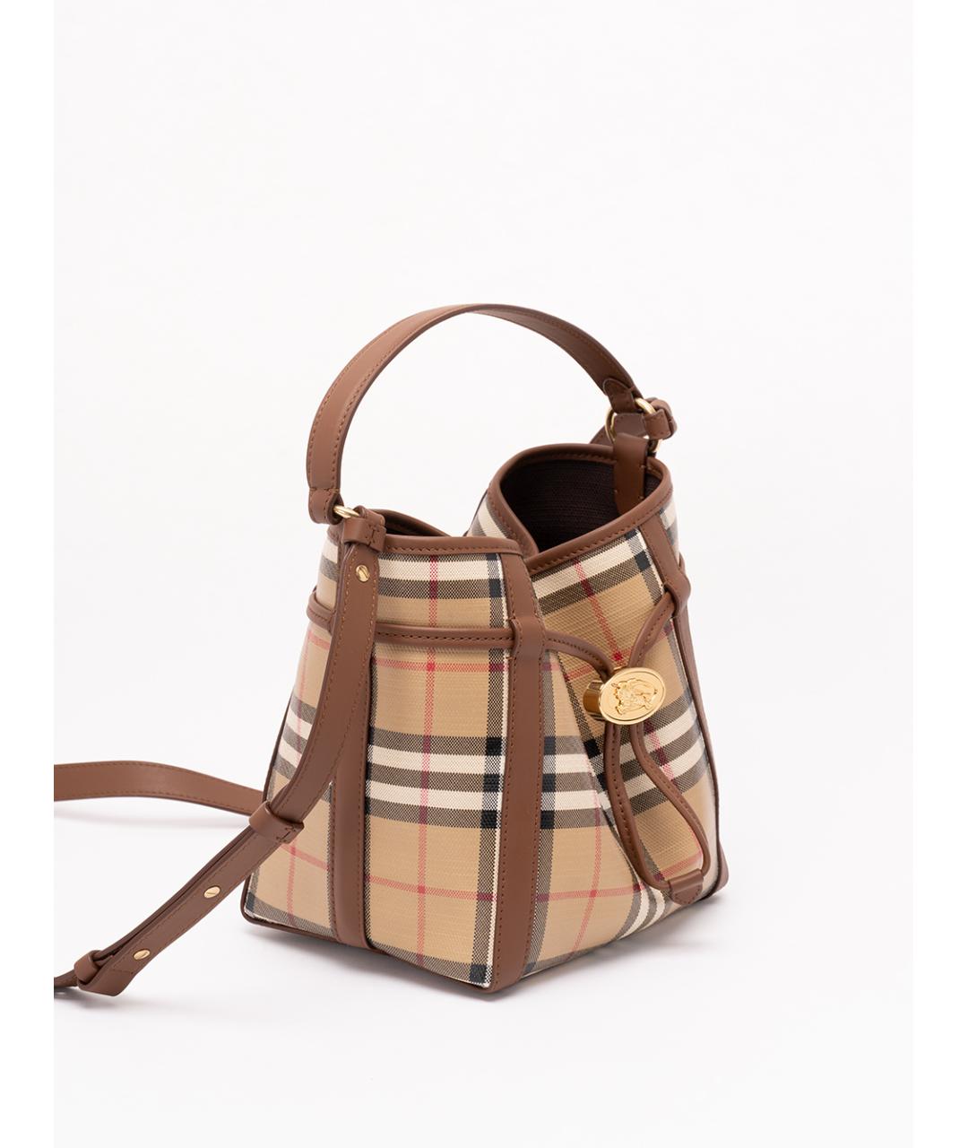 BURBERRY Бежевая хлопковая сумка через плечо, фото 3