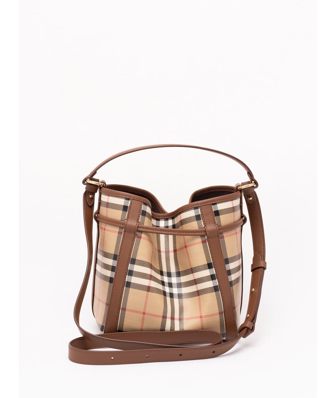 BURBERRY Бежевая хлопковая сумка через плечо, фото 2