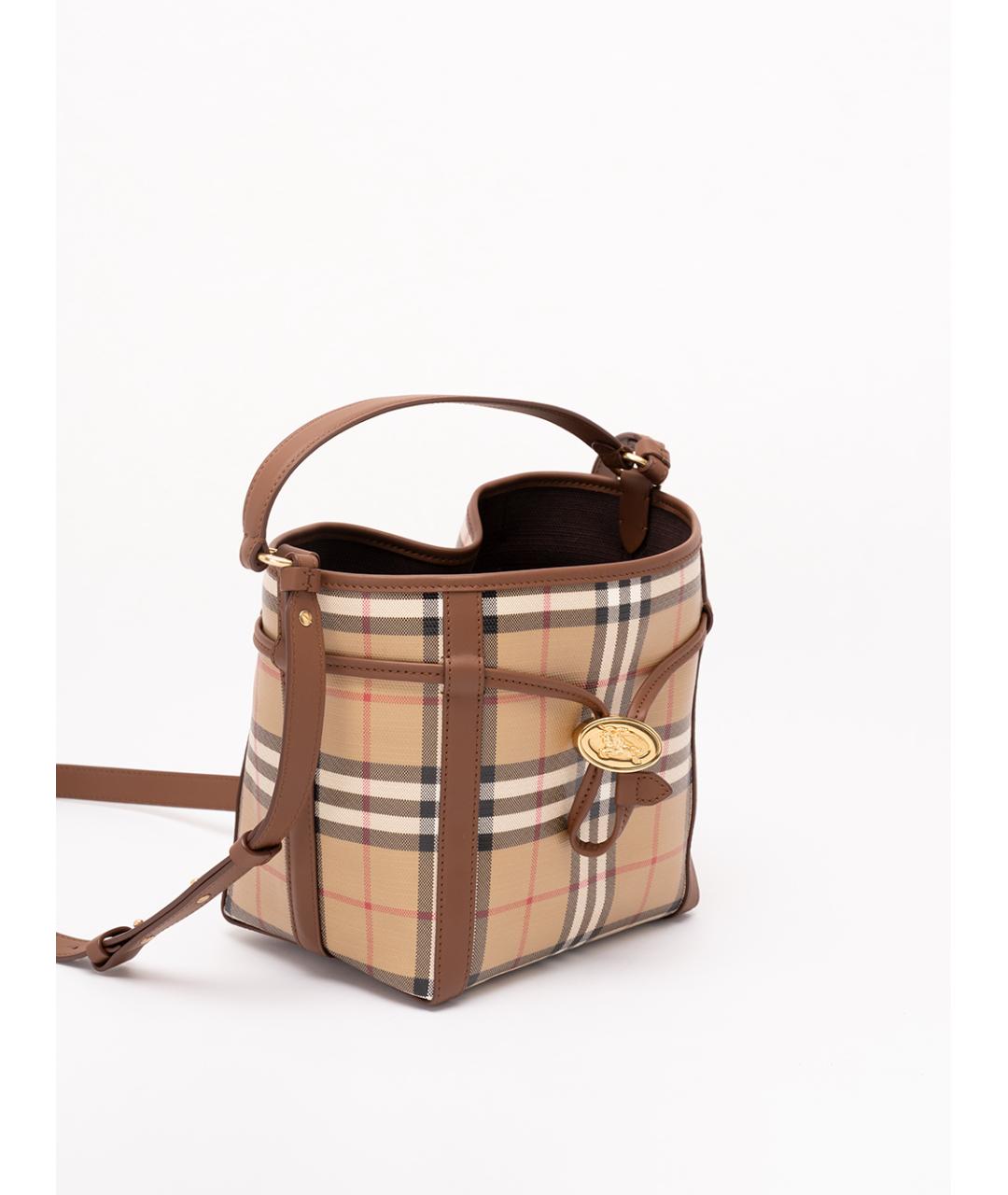 BURBERRY Бежевая хлопковая сумка через плечо, фото 4