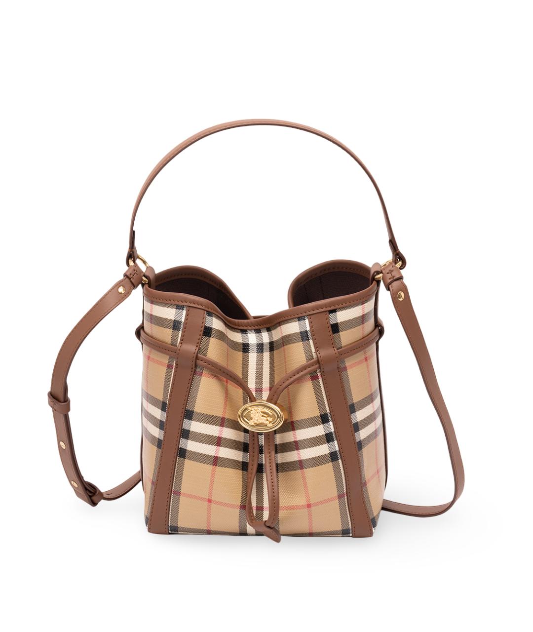 BURBERRY Бежевая хлопковая сумка через плечо, фото 1