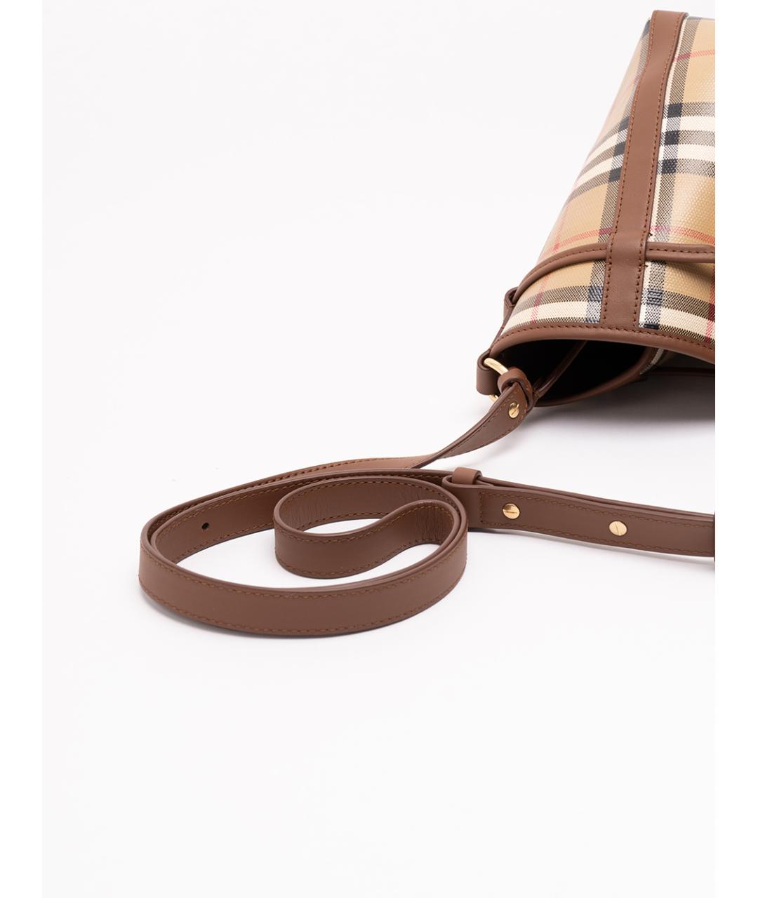 BURBERRY Бежевая хлопковая сумка через плечо, фото 6