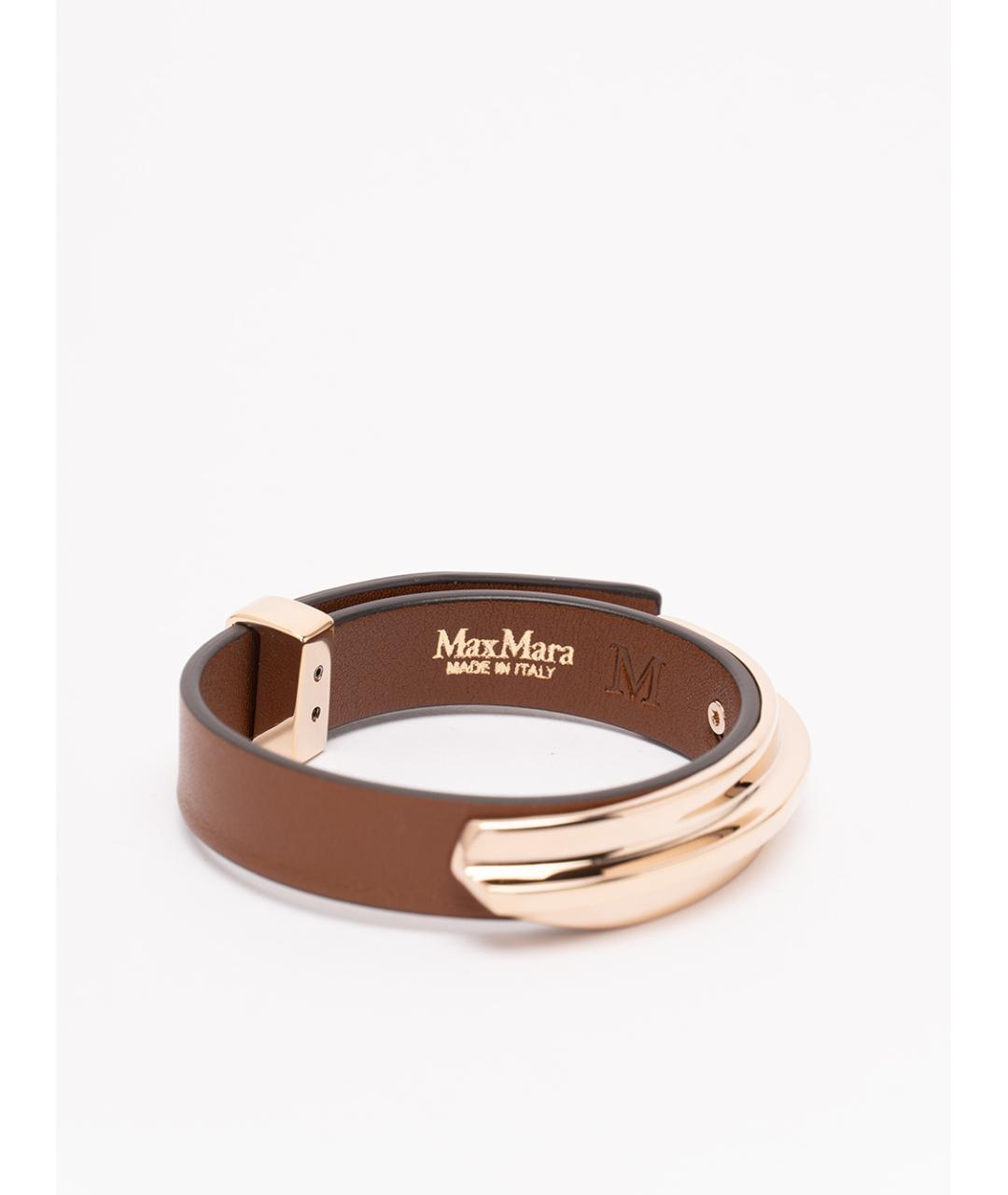 MAX MARA Коричневый кожаный браслет, фото 2
