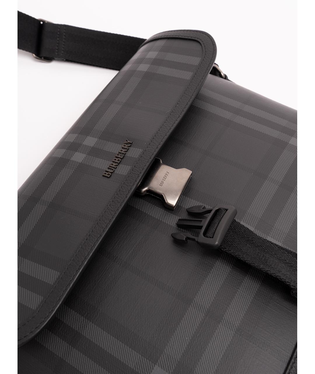 BURBERRY Серая синтетическая сумка на плечо, фото 5