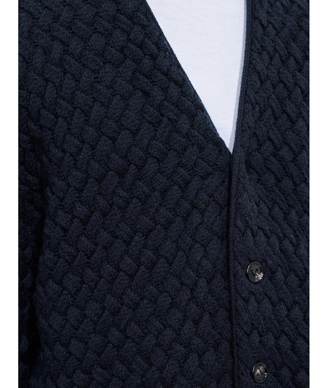 BOTTEGA VENETA Темно-синий шерстяной кардиган, фото 4
