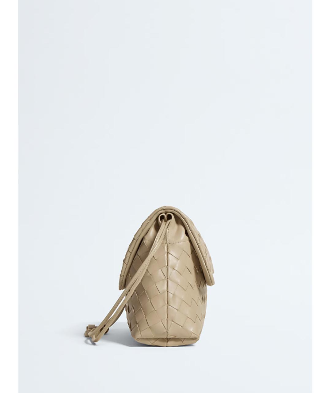 BOTTEGA VENETA Бежевая кожаная сумка через плечо, фото 3