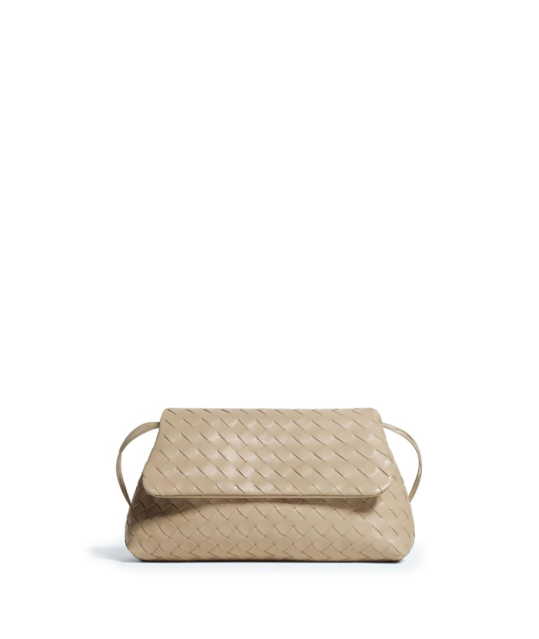 BOTTEGA VENETA Бежевая кожаная сумка через плечо, фото 1
