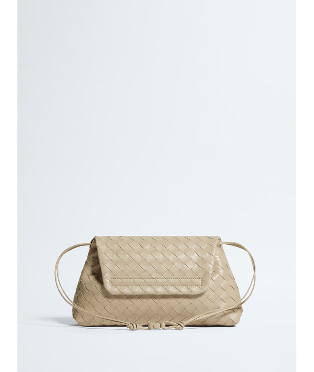 BOTTEGA VENETA Бежевая кожаная сумка через плечо, фото 2