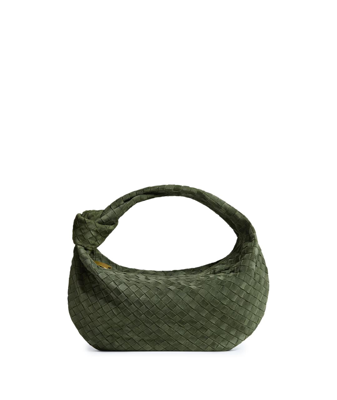 BOTTEGA VENETA Зеленая замшевая сумка с короткими ручками, фото 1