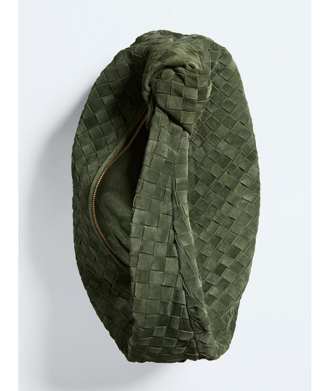 BOTTEGA VENETA Зеленая замшевая сумка с короткими ручками, фото 3