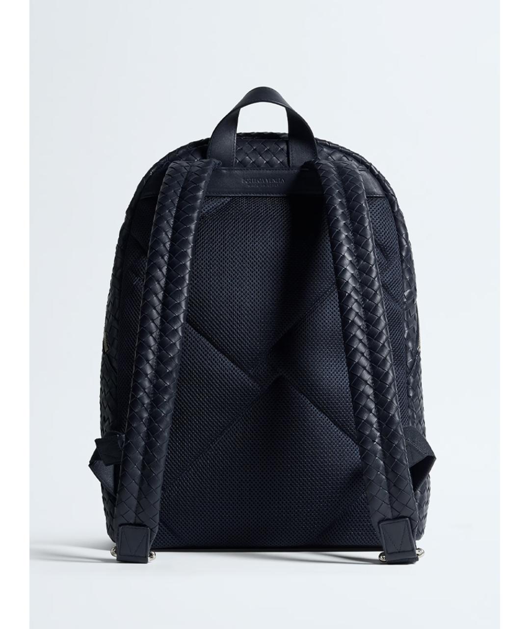 BOTTEGA VENETA Темно-синий кожаный рюкзак, фото 2