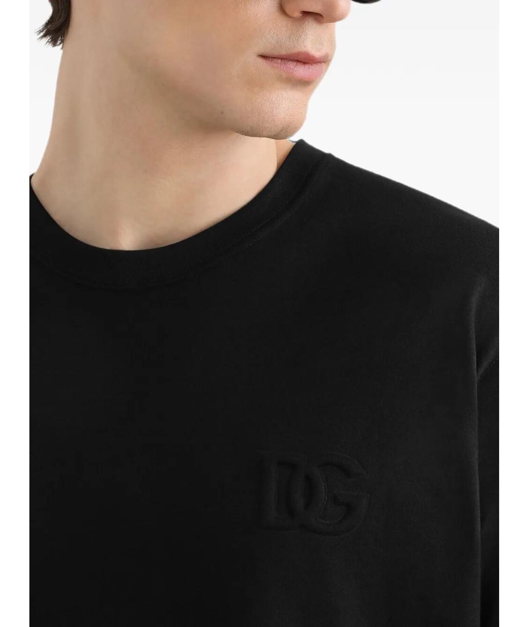 DOLCE&GABBANA Черная хлопковая футболка, фото 3