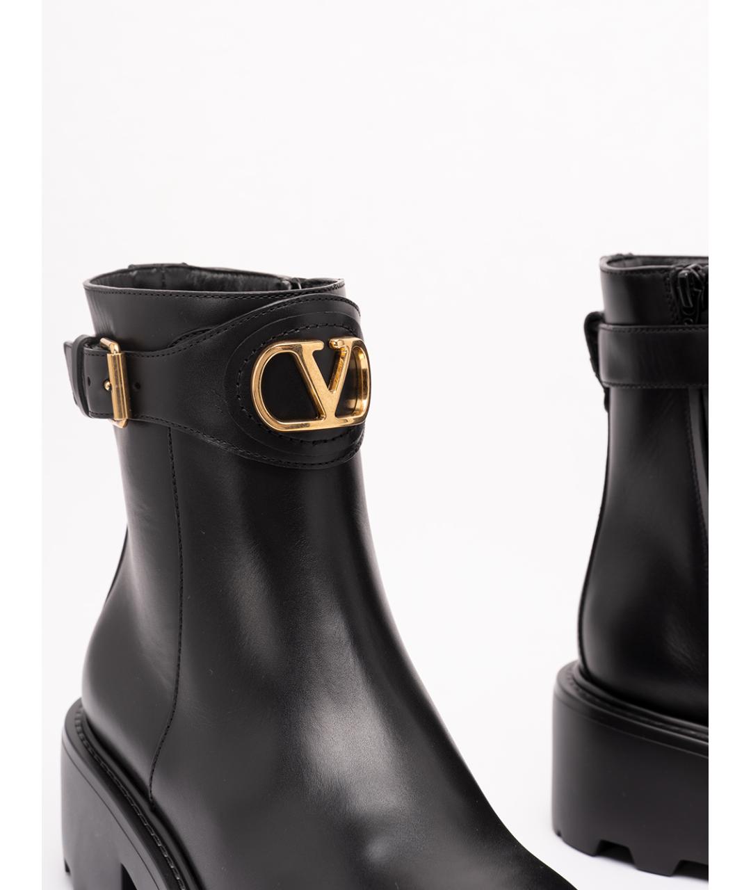 VALENTINO Черные кожаные ботинки, фото 5