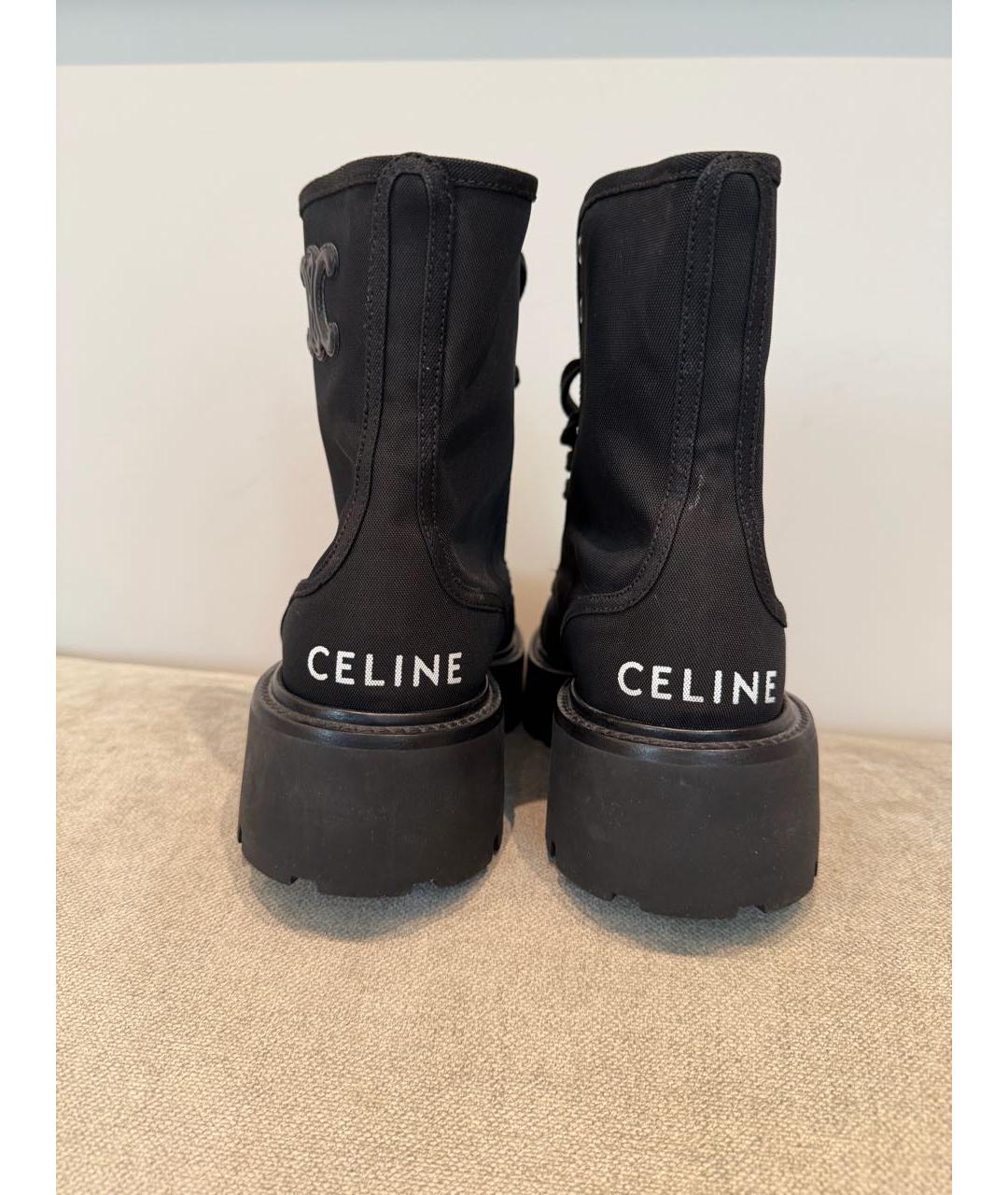 CELINE Черные текстильные ботинки, фото 4