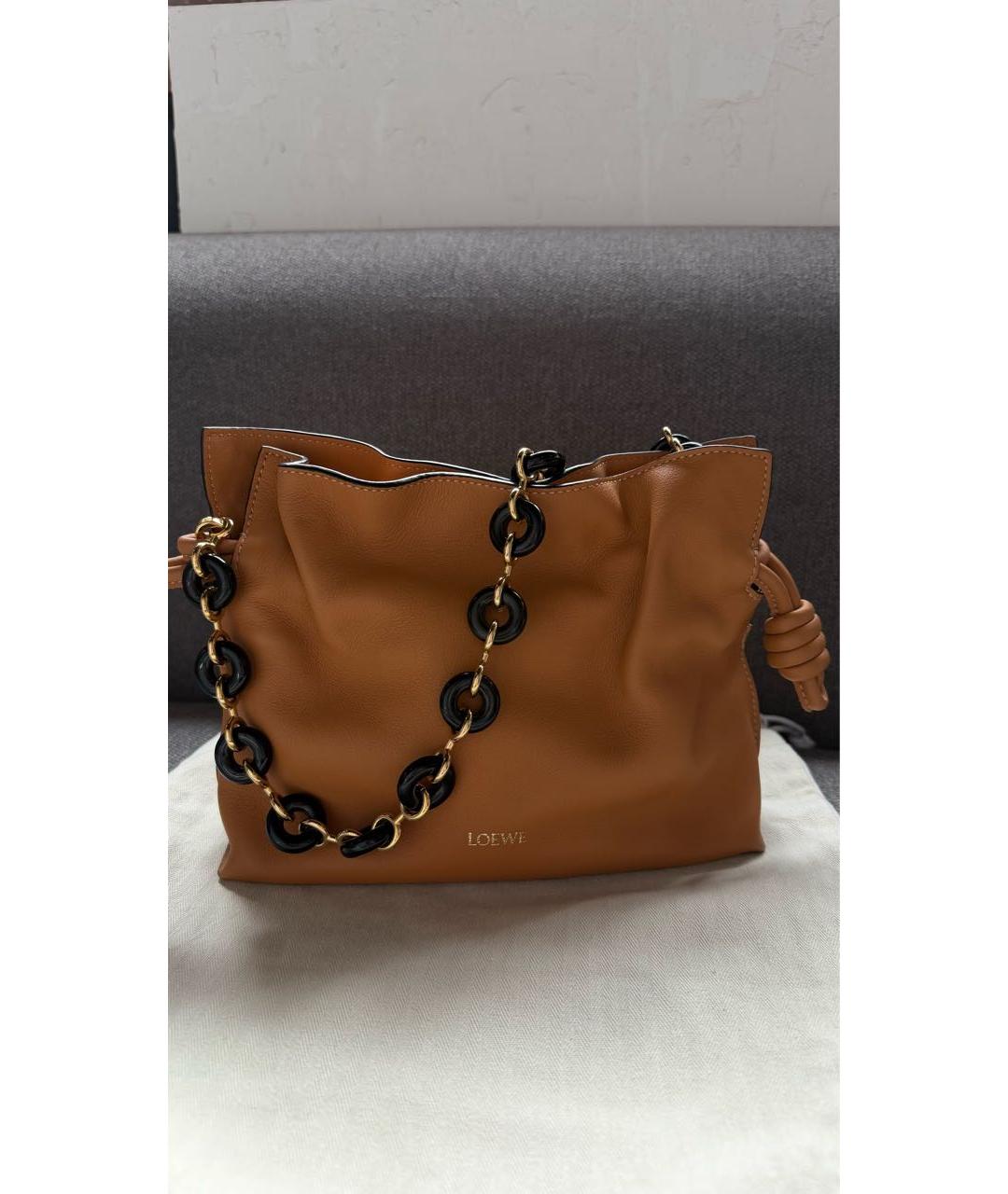 LOEWE Оранжевая кожаная сумка через плечо, фото 2