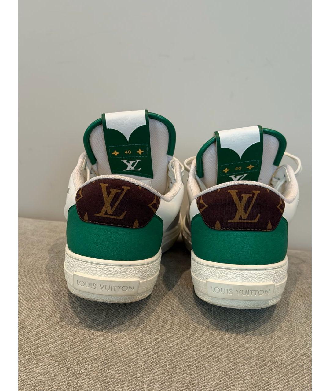 LOUIS VUITTON Белые кожаные кеды, фото 4
