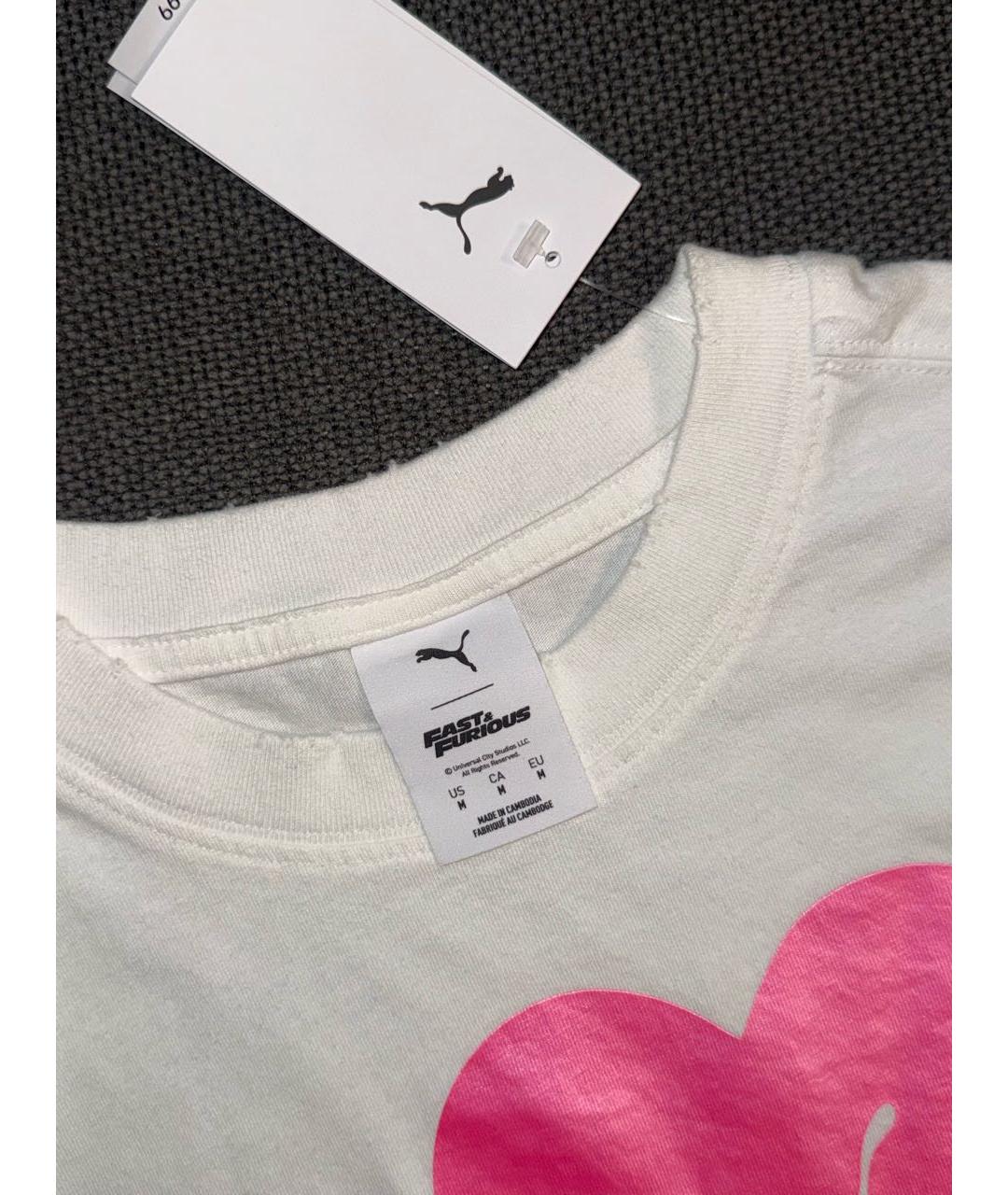 PUMA Белая хлопковая футболка, фото 3