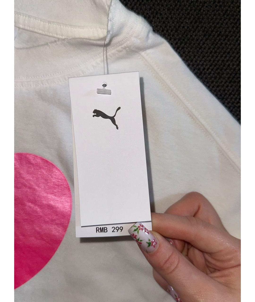 PUMA Белая хлопковая футболка, фото 5