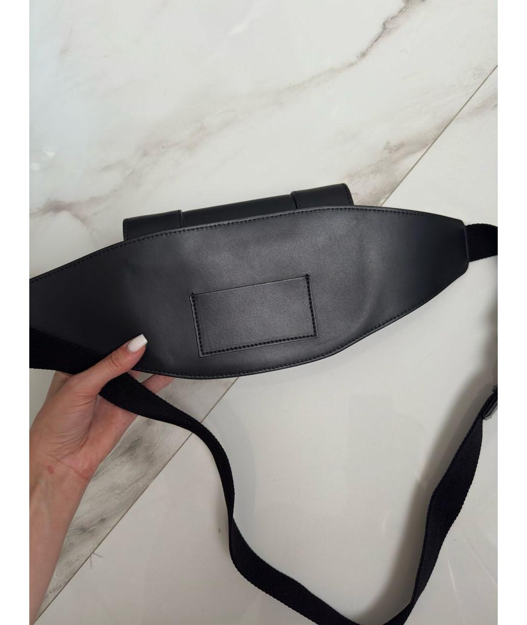 VALENTINO Черная кожаная поясная сумка, фото 3